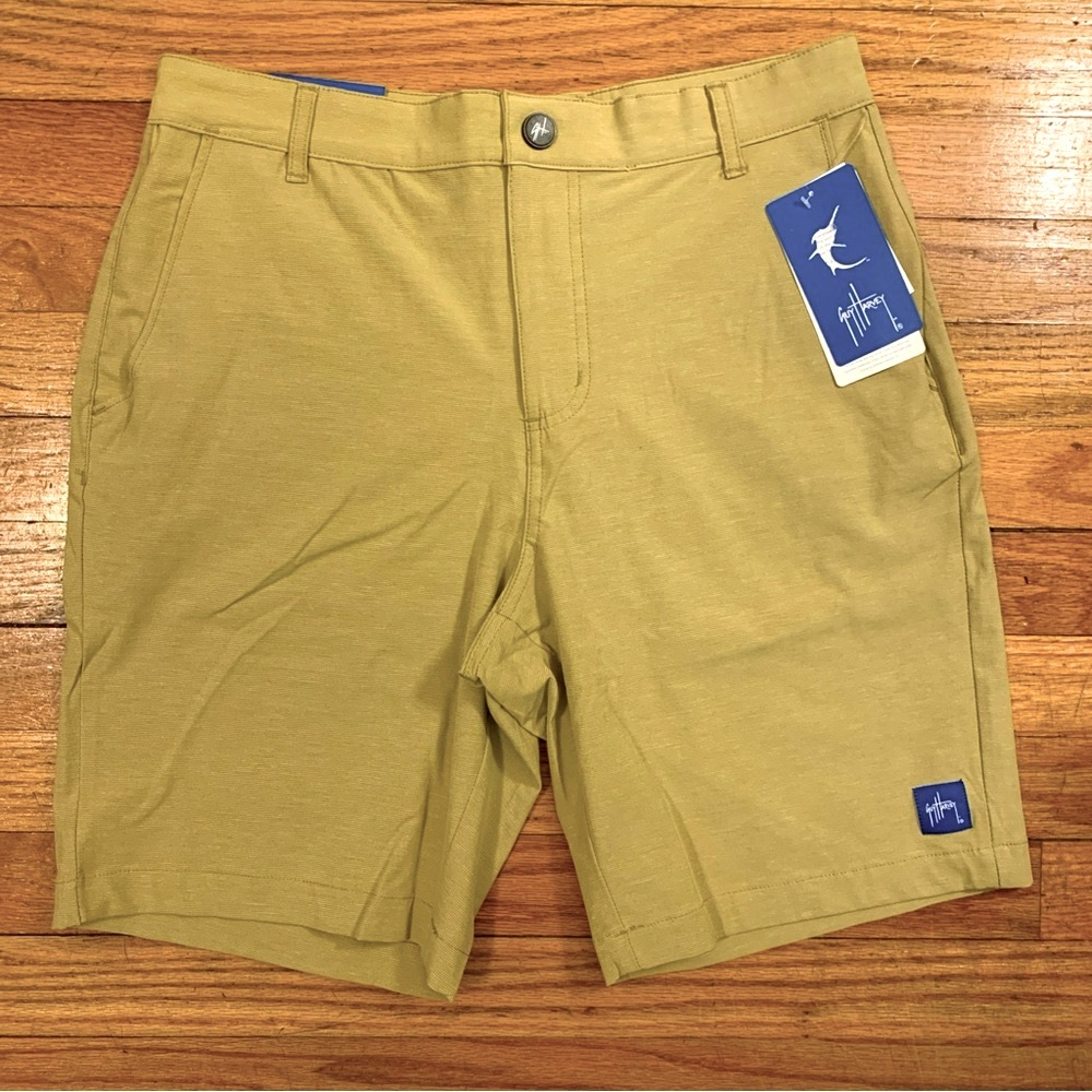 Guy Harvey Mens 9" Hybrid Performance Walking Shorts 4 Way Stretch Gray Size 30W